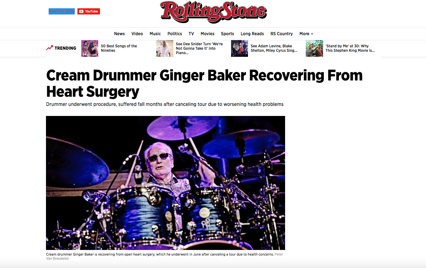 Ginger Baker for Rolling Stone.   Ginger Baker for Rolling Stone.